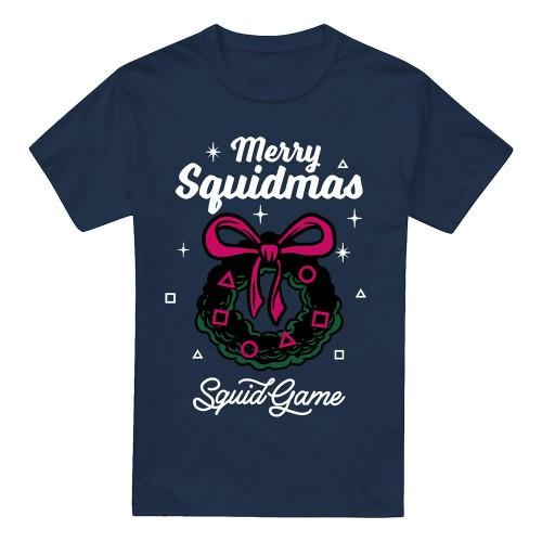 Футболка мужская Squid Game Merry Squidmas Wreath