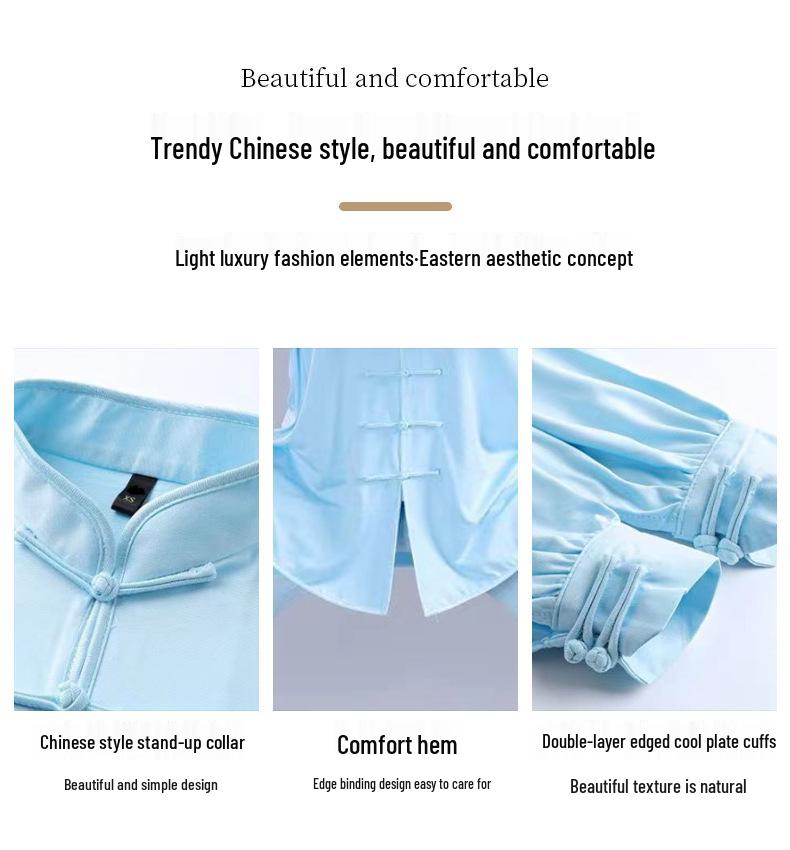 Комплект костюма Тай Чи из высококачественного молочного шелка для женщин и мужчин - Весенне-осенний костюм для выступлений по ушу, в китайском стиле