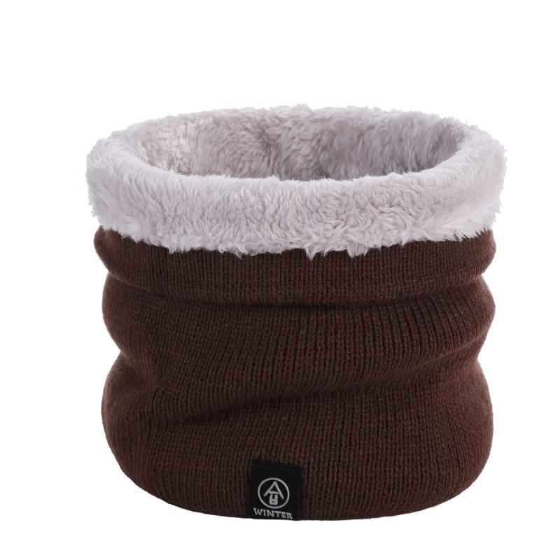 Autumn and Winter New Solid Color Pullover Warm Neck Cover Couple Knitted Wool Scarf Winter Scarf