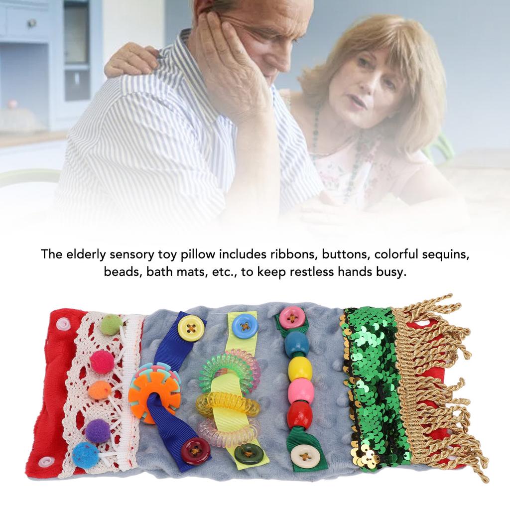 Elderly Sensory Toys Pillow Anxiety Relief Dementia Sensory Arm Pillow Wrist Cuff for Alzheimer Patients