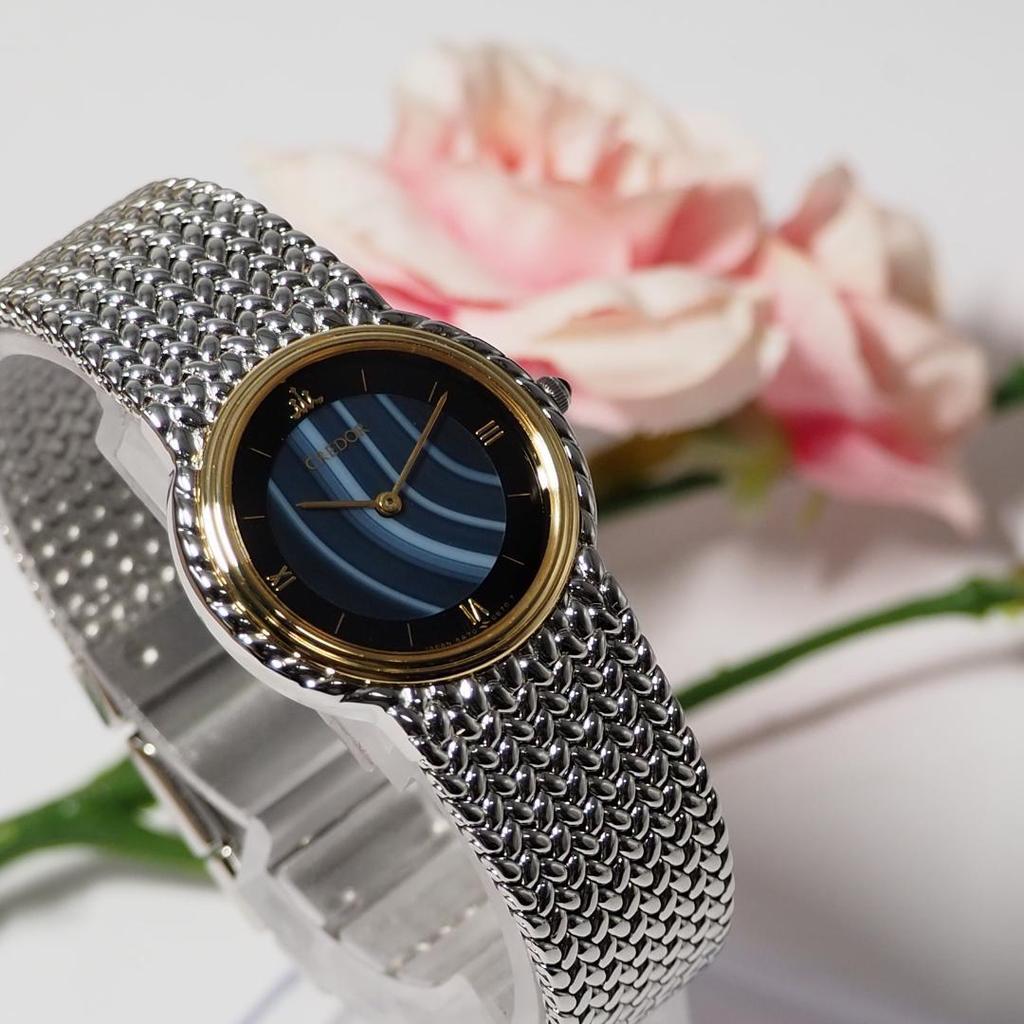 [USED] Credor SEIKO K18 Bezel Natural Stone Dial Watch C787