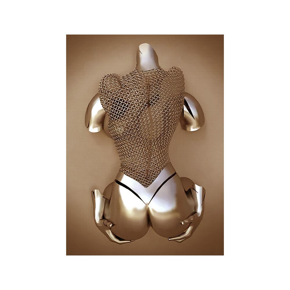 3d современная металлическая фигура, статуя, художественная роспись на холсте, романтические абстрактные постеры и принты, настенные панели для гостиной, декор для дома