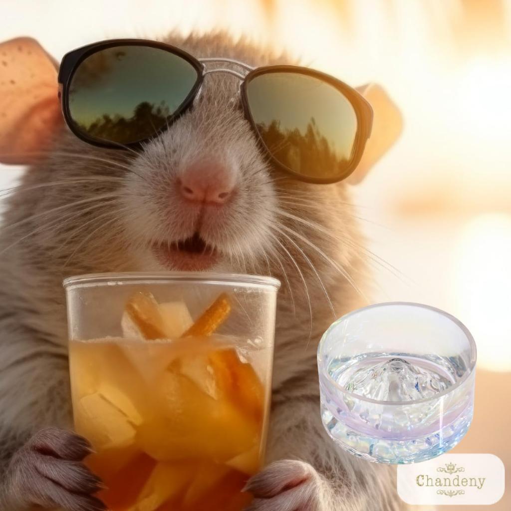 Hamster Water Crystal Fuji Small Pet Water Drinking Feeding Seven Colors [Chandini] Container, Glass, Mt. Shape, Bowl, Bowl, Dish, Anti-Tip Shape,