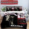 3pcs Duvet Cover Set (1*Duvet Cover + 2*Pillowcase, Without Core), Custom Name Master of Puppets Pattern Bedding Set, Home Bedroom Decor Gift