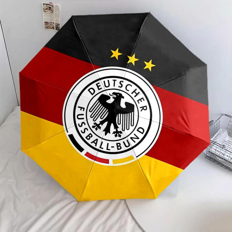 1 PC Automatic Folding Umbrella - Germany National Football Team Pattern Portable Foldable Design With 8 Ribs Christmas Birthday Gifts