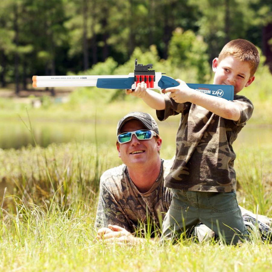 Soft Foam Blaster Toy Dart Gun Spring- Air Pump Shotgun Play Set Shell Ejecting with Scope and Bullets for Teens YouthChristmas