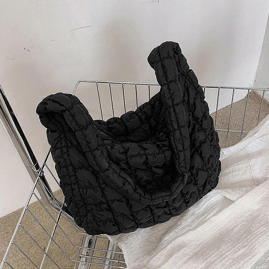 Quilted Puffy Tote Bag For Women Lightweight Shoulder Bag