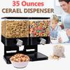 New Storage Dry Food Snack Container Wall Mounted Kitchen Canister Contain Box for Home Kitchen Double Cereal Dispenser