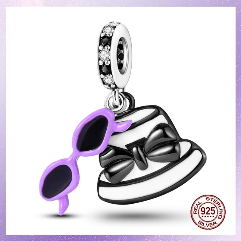 Фиолетовые Шармы Медный Fit Оригинальный Подвесной Браслет Бабочка Стекло Сердце Перо Клип Шарм Подвеска Светящаяся Бусина DIY Ювелирные Изделия