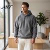 Versatile Layering Top Men Plush Hoodie, Teddy Fleece Pullover Sweatshirt with Kangaroo Pocket, Loose Pocket Fit Fuzzy Warm Winter Jumper for