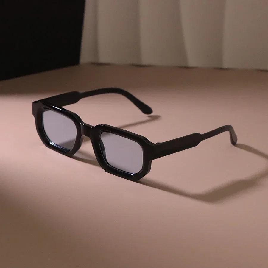 Новые прямоугольные солнцезащитные очки Женские Мужские Стильные Брендовые Дизайнерские Геометрические Солнцезащитные Очки Женские Мужские Пластиковые Личностные Уличные Очки
