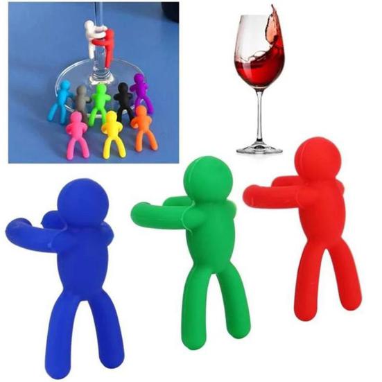 12 шт. маркер для коктейлей милый многоразовый съемный забавный силиконовый креативный скалолазный человечек стиль маркер для бокалов вина брелок бирка ресторанные принадлежности