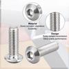 uxcell M3x20mm 304 Stainless Steel Hex Socket Head Machine Screws, Round Head Bolts, Pack of 50