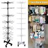 7 Tiers 70 Hooks Rotating Rack Socks Hat Cap Display Stand Hanger Wig Scarves Bracelet Pendant Storage Holder Shelf Rack Shelves White/Black New