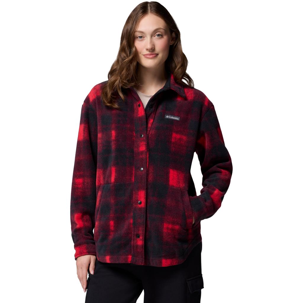 Columbia Benton Springs Fleece Shirt Jacket II, Womens Red Jacket