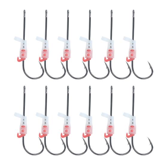 3/5/6/10/12/15/20Pcs Luminous Live Fishhook with Barbed Shrimp Fixing Hook Glow-in-the-dark Offset Freshwater Saltwater Catfish