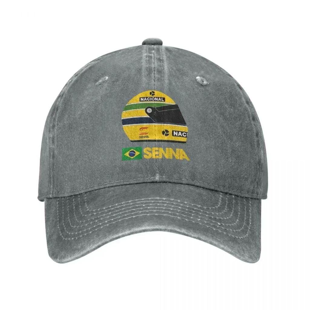 Ayrton Senna Racing Cars Merch Мужская и женская бейсболка из потертого денима, классическая кепка для тренировок на открытом воздухе, солнцезащитная кепка