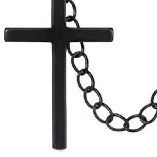 1 шт. серьги в стиле панк, изысканные украшения для ушей, винтажная цепочка, крутые ювелирные изделия, мужские серьги-манжеты с крестом