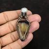 Multi Fluorite Gemstone Copper Wire Wrapped Pendant Rainbow Moonstone Copper Jewelry Handmade Designer Jewelry Gift For Mother Wire Jewelry
