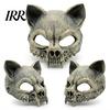 Transparent Vision Masque Animal Skull for Adults, Scary Cat Half Face Pressure Free Masque, Creepy Skeleton Halloween Party Accessory Cosplay,