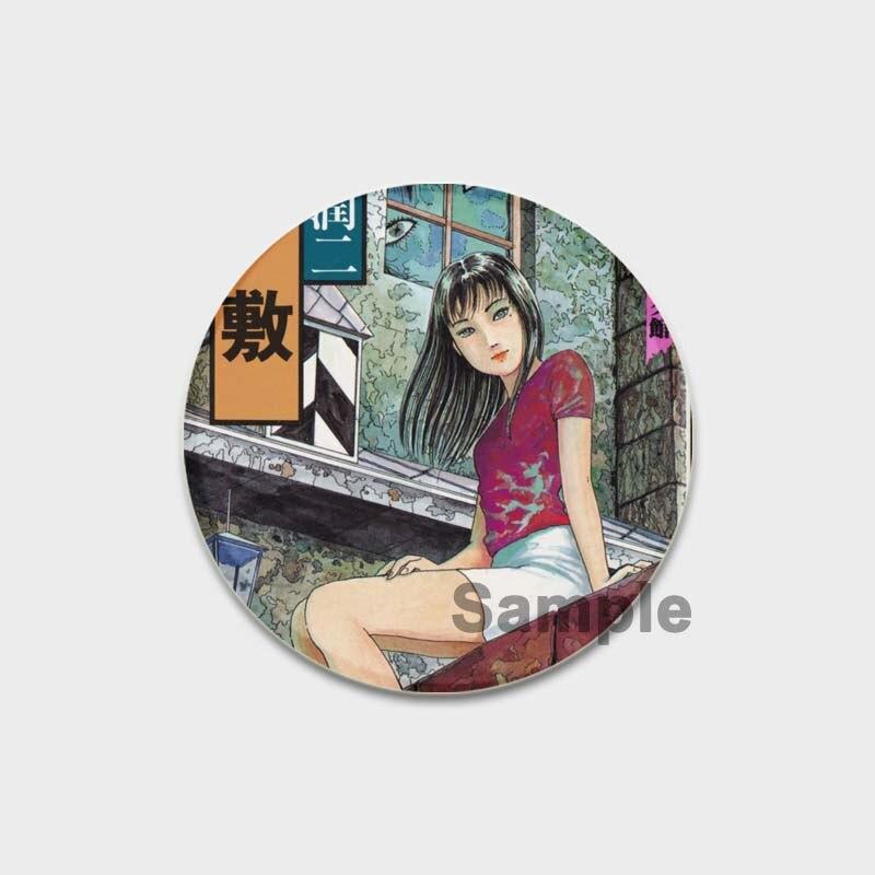 58 мм новая брошь с героями мультфильмов Дзюндзи Ито, аниме ужасов, эмалированная булавка из сплава, фильмы ужасов, аксессуары для творчества, детский подарок, 58 мм, значок с мультяшным рисунком