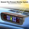 Rotating Holder 0-3.5Bar T12 Car Tire Pressure Monitoring System Solar USB TPMS With 4 External Sensors Tyre Pressure Alarm