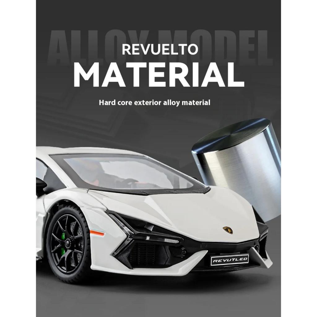 1/24 Scale Lamborghini Revuelto Supercar Alloy Metal Diecast Car Model Sound & Light Desktop Collection Hobby Decorative Ornament Gift