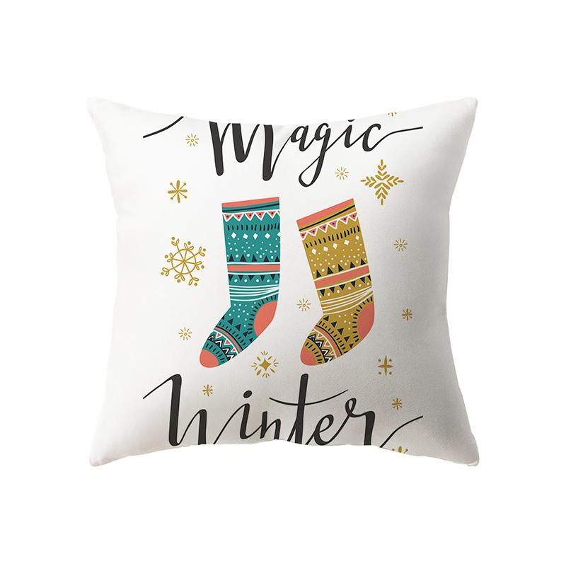 Christmas Theme Christmas Decoration Printing Pattern Cushion Cover Home Living Room Sofa Decoration Pillow Pillow Cover