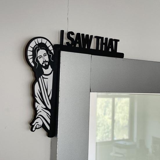 Door Frame Decor Wood Funny Door Sign Jesus I Saw That Frame Corner Ornament for Home Wall Furniture Adult Sex Wear