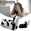 3D Printed Cow Ornament Pass Through Fidget Toy Pass-through Black And White Cow Sculpture for Stress Anxiety Relief