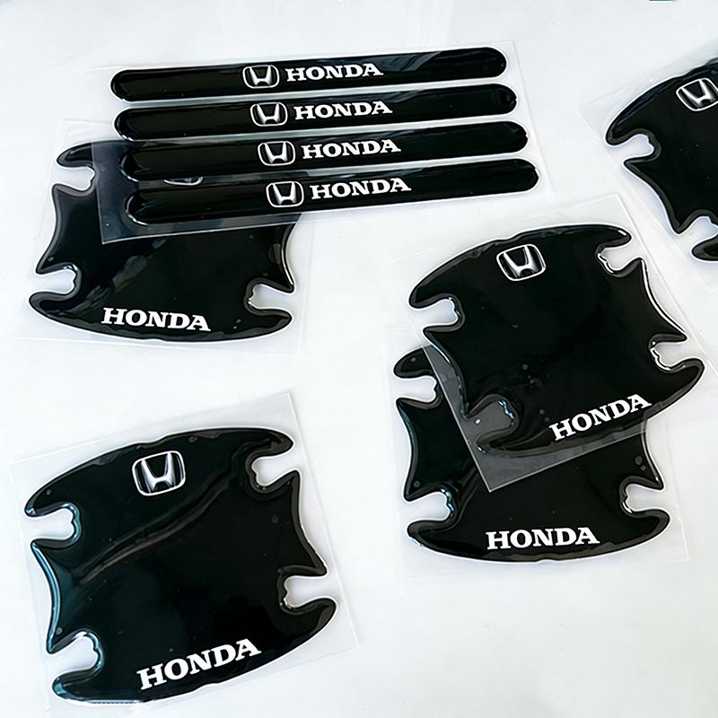 CNP1 Наклейки-защитные чаши ручек дверей автомобиля Honda 3D Эпоксидные Антицарапающие Наклейки для Civic CRV Accord Vezel Fit HRV Автоаксессуары