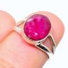 Красный Рубин(Смоделированный) Подарочное кольцо из серебра 925 пробы с драгоценными камнями ручной работы S.5.5 Y1I52
