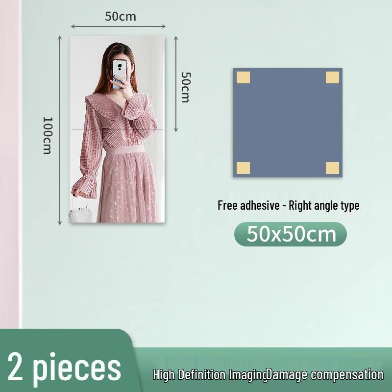 Акриловая наклейка-зеркало на всю стену с самоклеящейся основой для ванной комнаты или дверцы шкафа