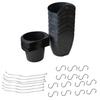 7 Pcs Self-Watering Plastic Plant Flower Pots Wall Hanging Indoor Outdoor Black