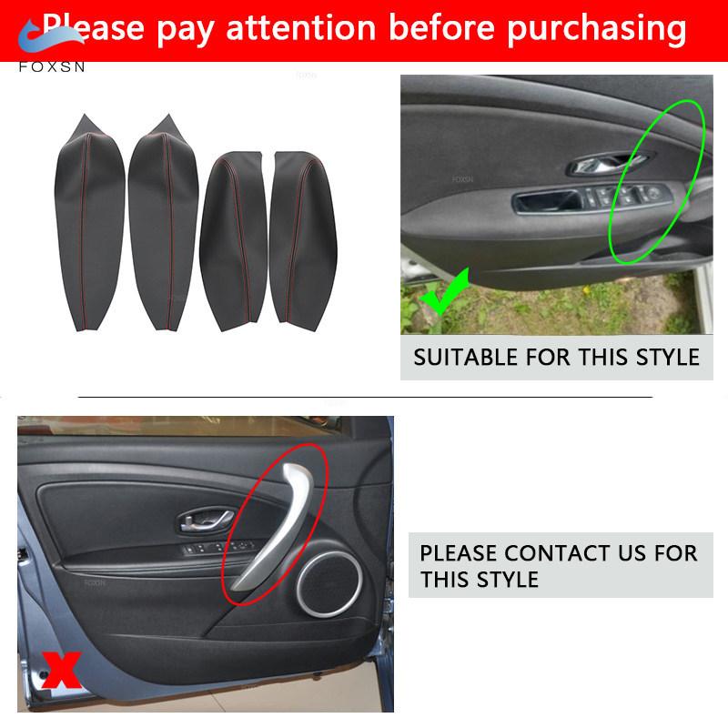 For Renault Megane 3 Car Interior Door Armrest Panel Door Guards Microfiber Leather Cover Trim Inner Accessories