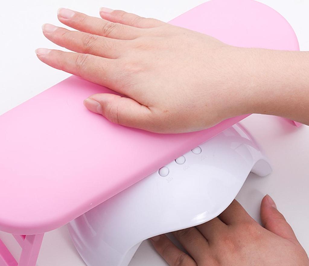 Портативная складная подставка для рук для русского маникюра с держателем для лампы