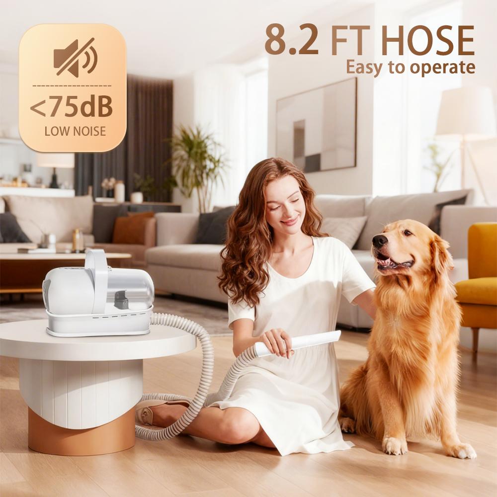 Multi-functional Pet Grooming Kit with Vacuum Cleaner Quiet Pet Hair Vacuum Grooming Tool Dog Hair Removal Vacuum for Home Use