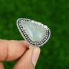 Pear Aquamarine Gemstone Boho Anniversary Birthday New Ring 925 Sterling Silver
