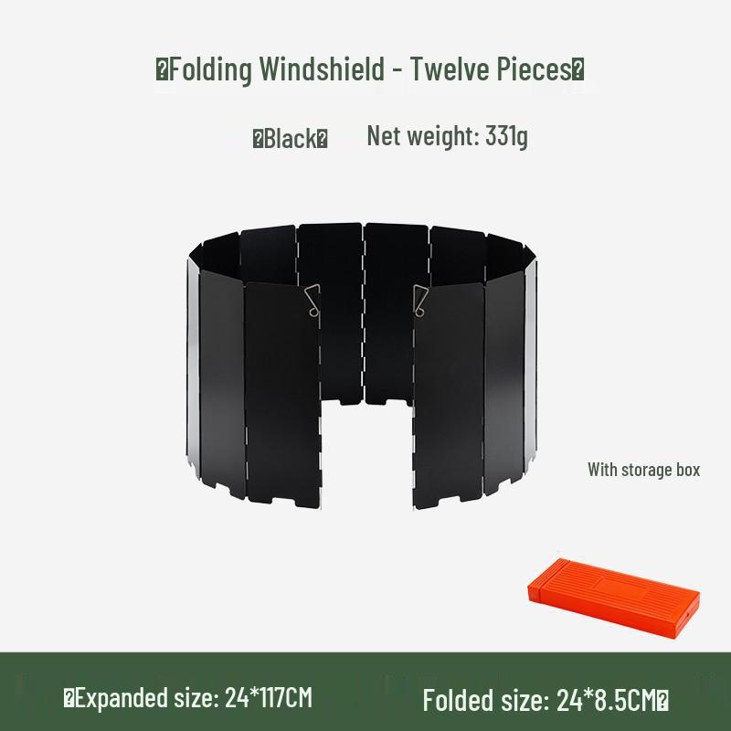 Портативная трехсекционная походная плита с ветрозащитой - Большой концентратор тепла