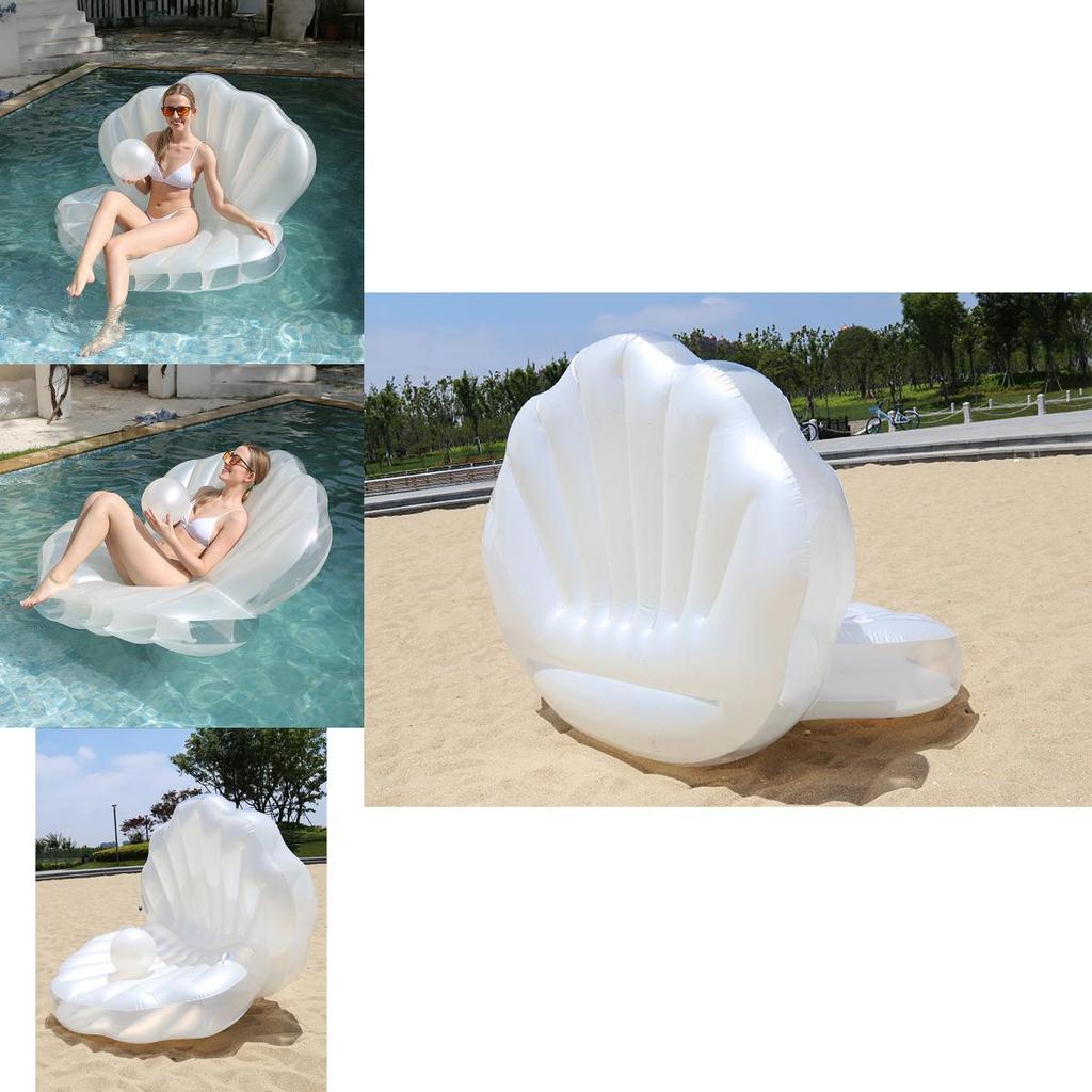 Stylish White Pearl Seashell Water Float Bed For Adults Pvc Material