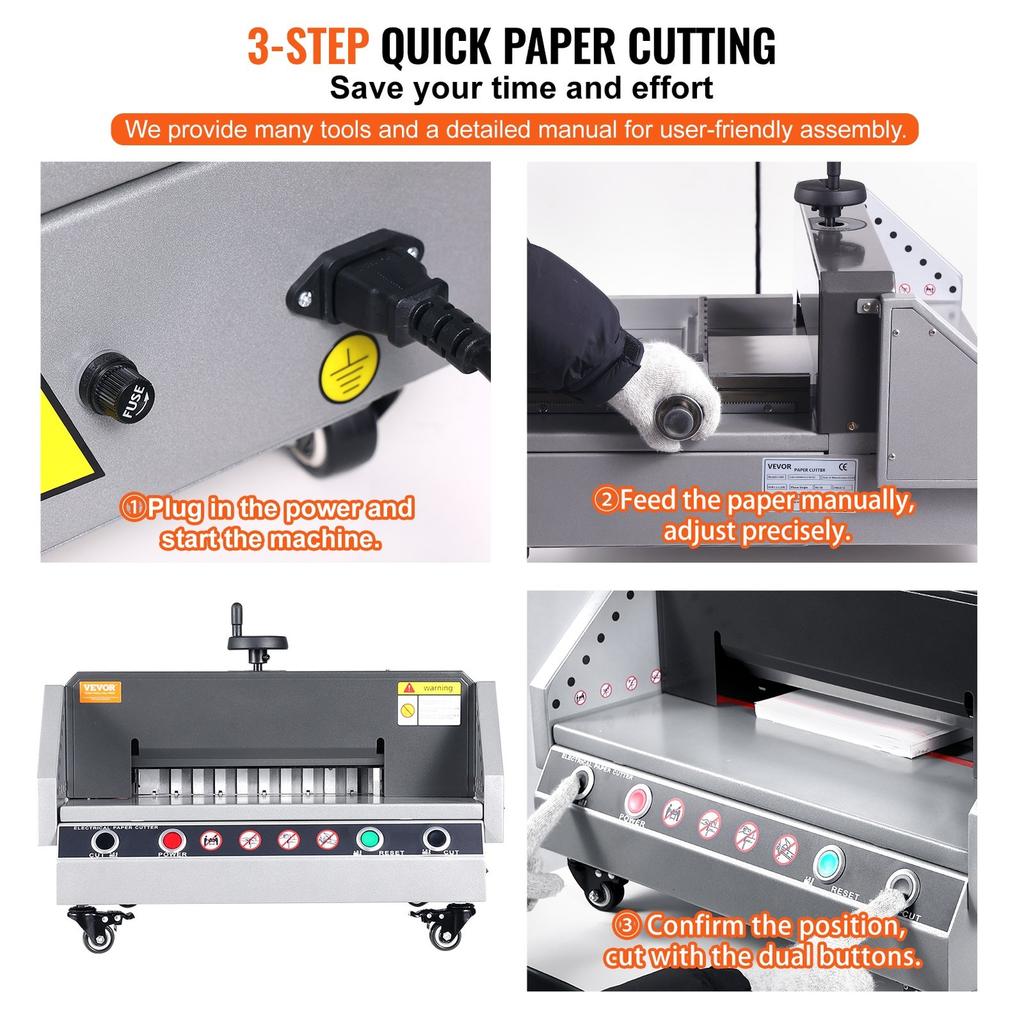 Electric Paper Cutter, 13" /330.2mm Cutting Width, 1.57"/40mm Cutting Thickness, Desktop Paper Cutting Machine with Button Control, Electric Paper