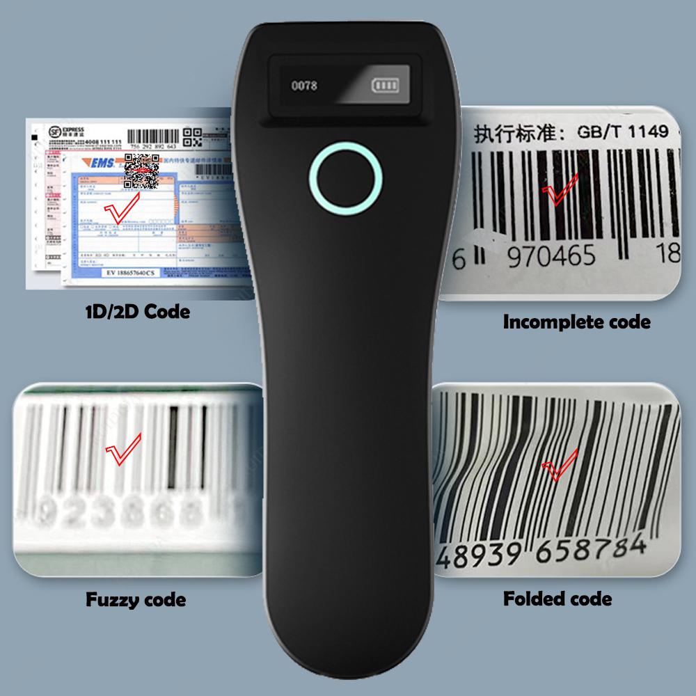 Мини Bluetooth Сканер Штрихкода Packot Беспроводной Считыватель QR-кода Портативный 1D 2D Сканер Штрихкода Ручной для Курьерской Логистики Магазина