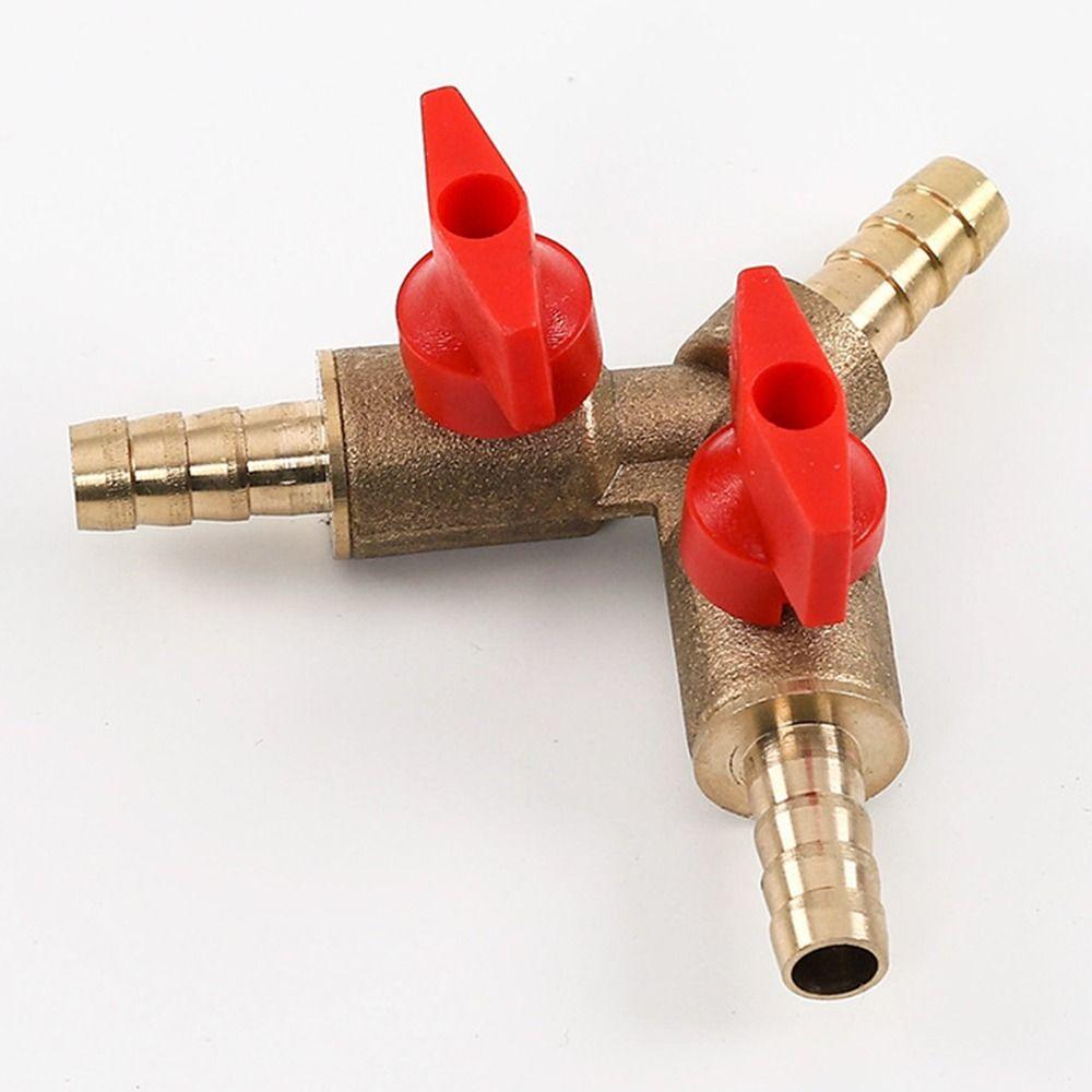 For Fuel Gas Water Oil Air Brass Pipe Fitting Connector Three 3 Way Hose Barb Ball Valve Adapter