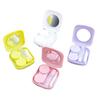 Macaron Color Eye Contact Lenses Cases Girl Black Purple Contacts Lens Container Case with Silicone Tweezers Mini Pocket Box