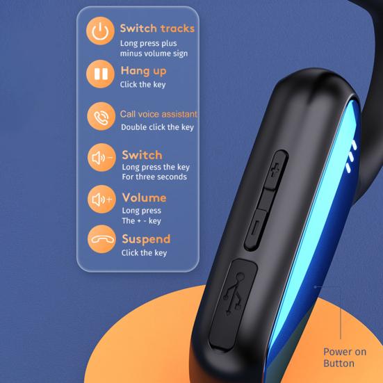 Беспроводные наушники M-D8 Костная проводимость Портативные Совместимые с Bluetooth 5.2 Удобное ношение Универсальные наушники