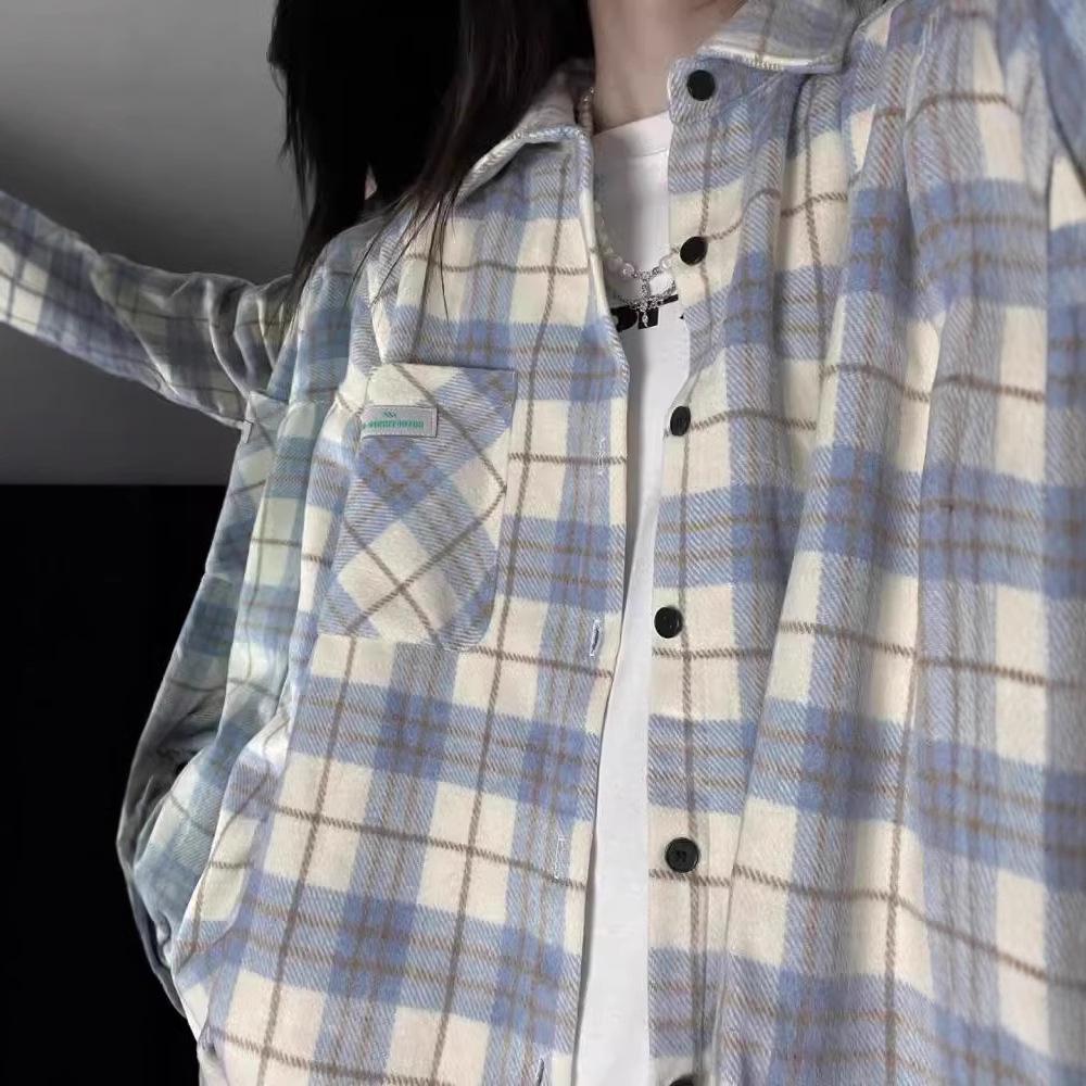 Винтажный синий женский кардиган с длинным рукавом на 2025 год для весны и осени