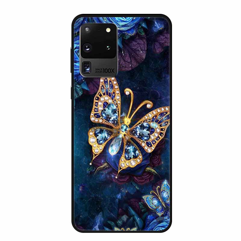 Для чехлов телефона Samsung S20 Ultra 5G Животные Мягкий силиконовый задний чехол из ТПУ для Samsung Galaxy S20 Ultra LTE 5G Funda Бампер Coque