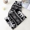 Southeast Asian Ethnic Style Women's Thai Elephant Wide-Leg Beach Pants, High Waist Slimming Straight-Leg Summer Pants.