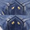 Prada Canapa Handbag 1BG439 Tote Bag Blue Denim Women Used