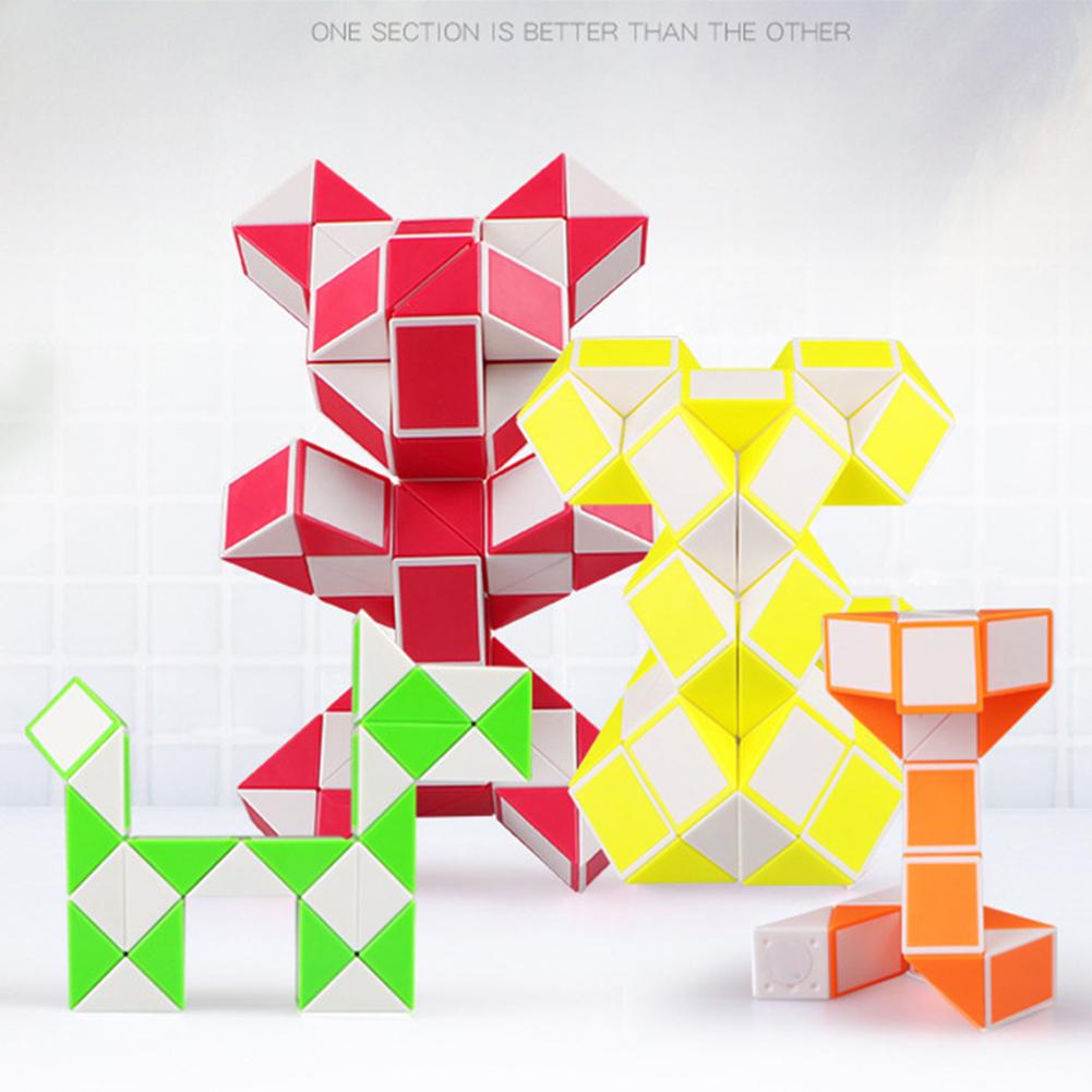 Пластиковая волшебная линейка, 24 клинья, волшебный кубик змеи, крутые головоломки, развивающие игрушки